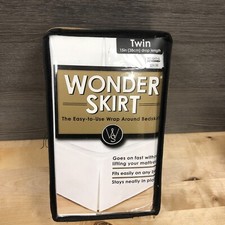 Wonder Skirt Wrap Around Bed Skirt Twin White 15" Drop New