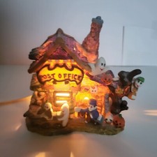 Spooky Hollow POST OFFICE lighted Halloween House porcelain Figure w/Box