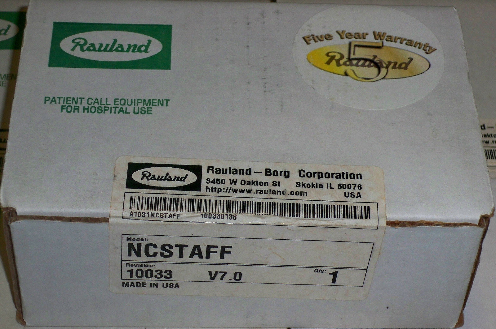 Rauland 350100 REV:G Sealed Call Cord For Nurse Call System - With Button