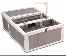 ROCKEVER Tortoise House Habitat Wooden Small Animal Enclosure Indoor Outdoor New