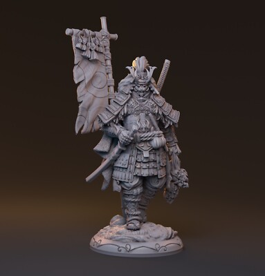 Samurai in Yoroi Rüstung Miniatur Lion Ronin Figur für RPG wie D&D 5e Pathfinder