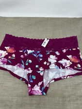 Torrid Pink Watercolor Floral Print Wide Lace Boyshort Panty Size Large 0