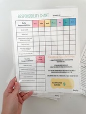 Chore Chart Responsibility Chart Dry Erase Chart For Kids.