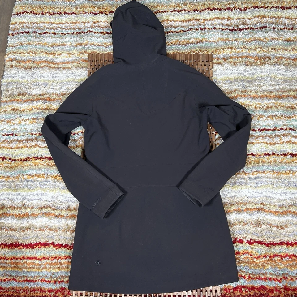 Lululemon мягкая подкладка длинный парка дождевик толстовка с капюшоном черный женщин маленький S - Изображение 2 из 4