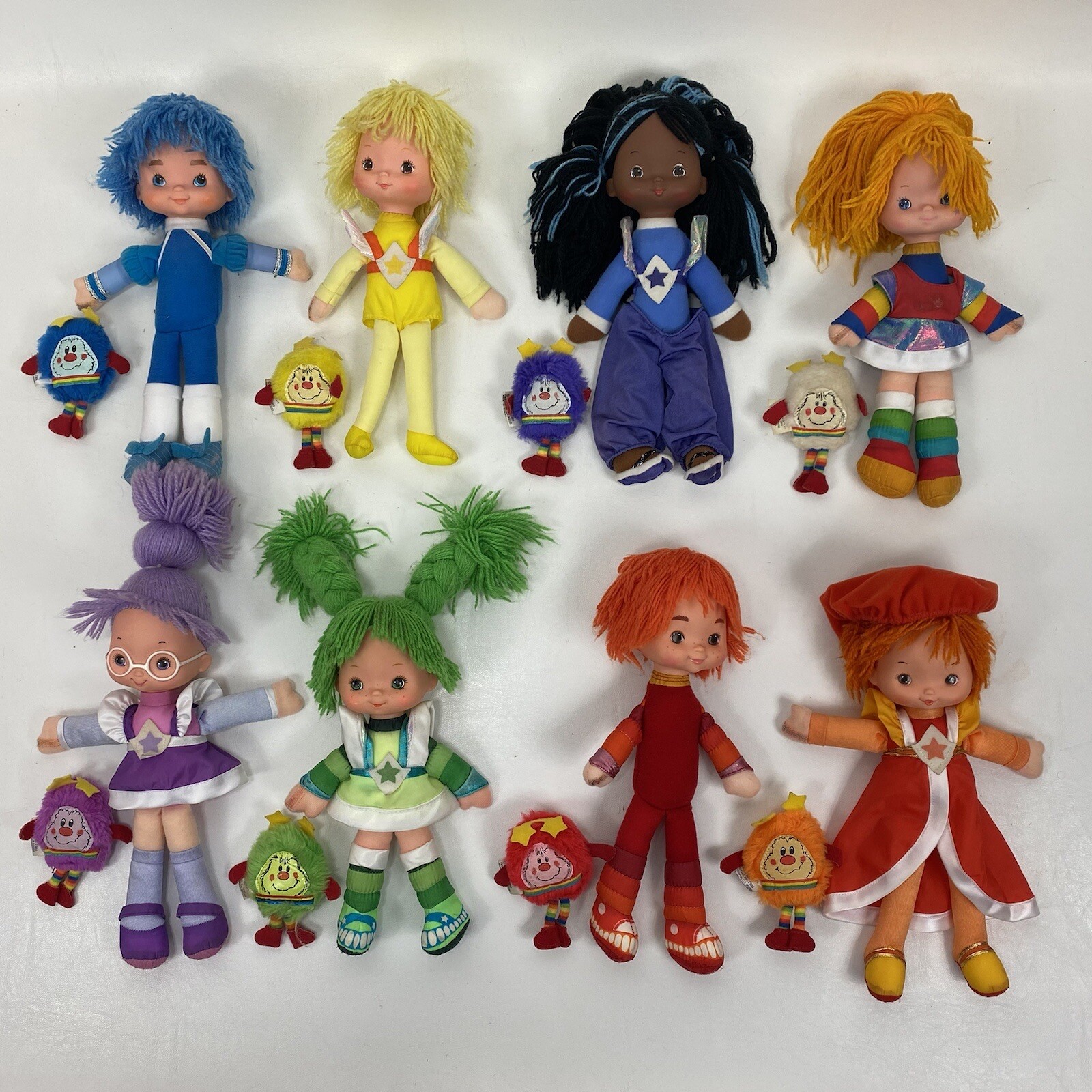 Rainbow Brite Hallmark Dolls 10 Lot Of 8 Color Kids WITH ALL 8 SPRITES 