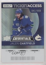 2021-22 Credentials 2020-21 Debut Ticket Access 41/999 Jalen Chatfield #79 0k85