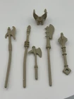 Vintage He-Man MOTU Castle Grayskull Weapon Accessory Lot Of 6 Pieces Beige Tan