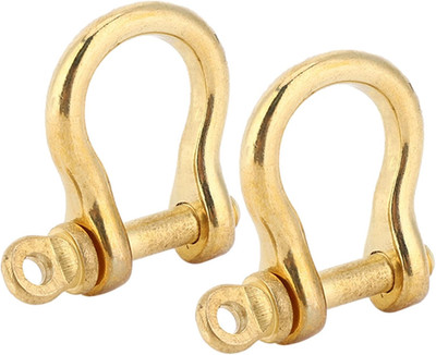 2Pcs D-Ring Shackle Pure Brass Screw Pin Anchor Shackle Bow Shackle U Type Fob,