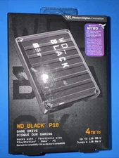 WD BLACK P10 4TB External USB Portable Game Hard Drive WDBA3A0040BBK-WESN
