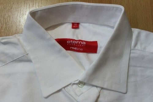 U1647 eterna EXCELLENT Redline Chemise 40 Blanc Unicolore Très Bien - Photo 1/1