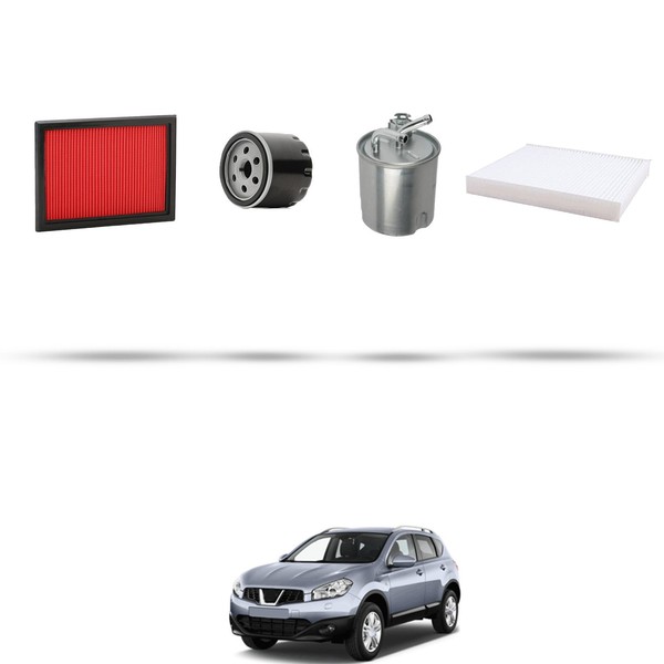 Hoffcar Wartungs-Kit 4 Filter FüR Nissan Qashqai J10E 1.5 Dci 78Kw-image