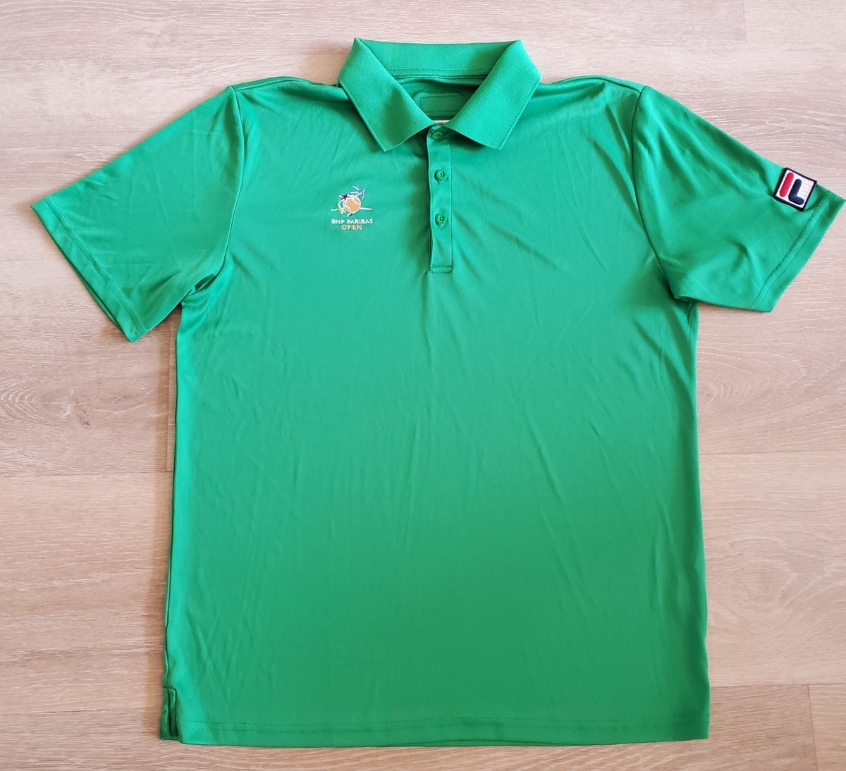 FILA BNP Paribas Open Tennis Polo Shirt Green Youth MEDIUM - NWOT