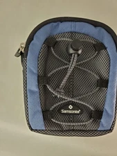 Samsonite Small Padded Camera Bag Case Grey Blue Waist Carabiner 5 x 6