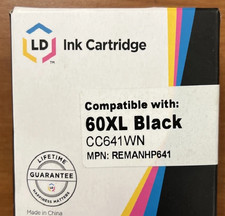 LD Reman Replacement for HP 60XL CC641WN High Yield Black Ink Cartridge