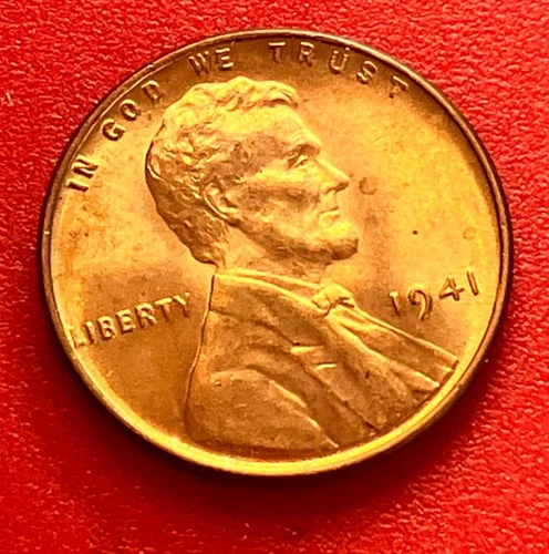 1941-P Lincoln Wheat Cent Penny GEM RED BU From an Original Bank Roll
