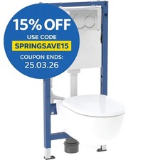 Geberit Selnova Wall Hung Rimless Toilet, 1120mm WC Frame Dual Flush Plate
