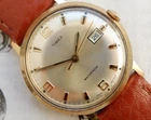 Vintage Timex Marlin Calendar Mens Watch 1969 Gold Dial Serviced Working Well