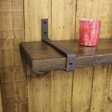 Pair of 9" Heavy STRAP WRAP SCAFFOLD Steel shelf brackets antique iron old