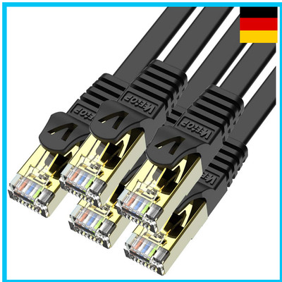 Veetop Cat7 Lan Kabel 5m Schwarz 10Gbps STP Patchkabel