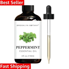 Natural Peppermint Essential Oil - 100% Pure 4 Fl Oz with Dropper for Wellness