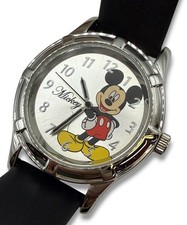 Disney Mickey Mouse 40mm Watch Genuine Leather Band New Battery