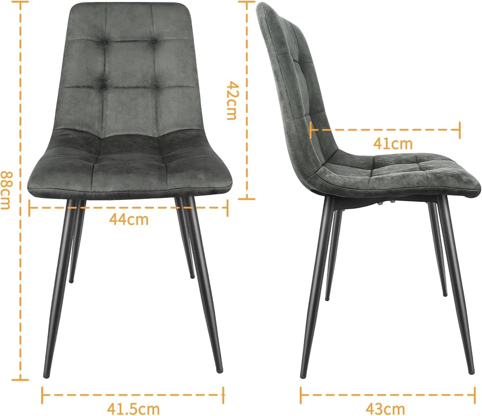 Sedie Sala Da Pranzo Set Da 6,Panno Tecnico Sedie Cucina,Salotto Con Base in Met - Immagine 3 di 4