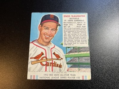 1952 Red Man Tobacco All-Star Team - National League Series Enos Slaughter VG
