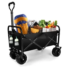Beach Cart with 7 inch All-Terrain Wheels, Wagons Carts Heavy Duty Foldable, ...