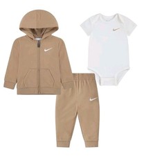 Nike Baby Boy Full Zip Hoodie, Bodysuit And Sweatpants 3 Piece Set 6M