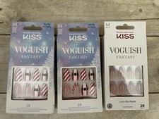 Kiss VOGUISH FANTASY GLUE ON NAILS Medium, 3 Boxes, Christmas