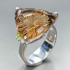 Antique Natural Smoky Quartz Ring 925 Sterling Silver Size 6.5 /R463714