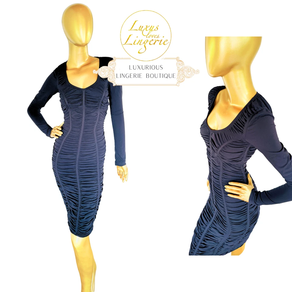 TATJANA DRESS by Wolford XS X Small black Drapierung Design Langarm Kleid - Bild 1 von 1