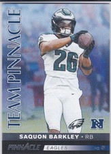 SAQUON BARKLEY Dual TEAM PINNACLE INSERT CARD Philadelphia Eagles Football NFL