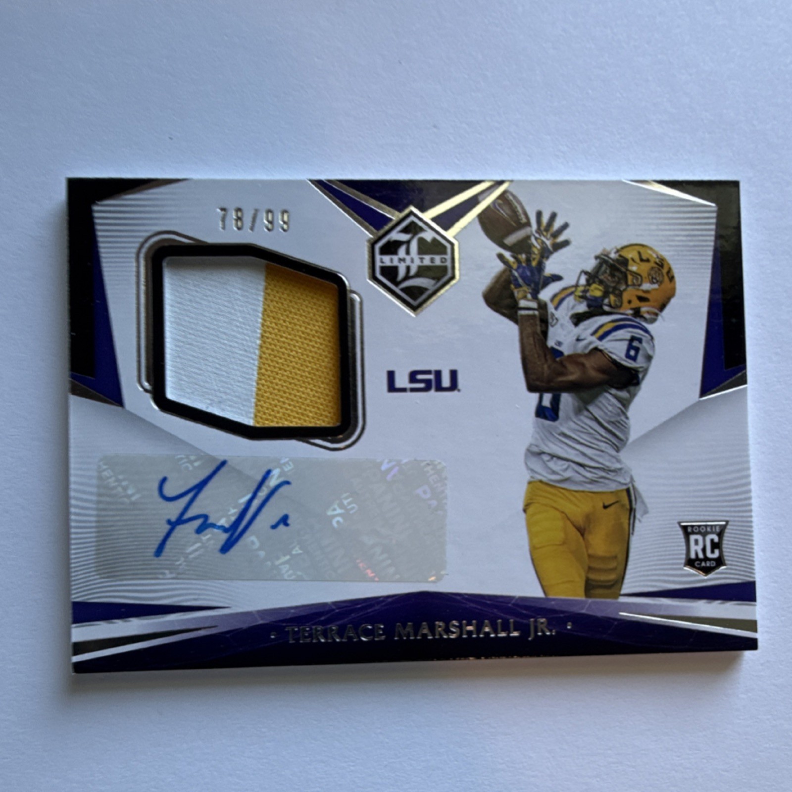 Terrace Marshall Jr. Panini Chronicles Draft Picks Limited Rookie Patch Autograph #LTMJ Bowl Patch 1/1