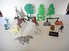 Vintage Marx Fort Apache Western Playset Lot Horses, Trees, Figures, Accessories