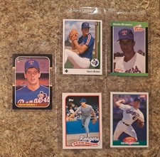 (5) Kevin Brown 1987 Donruss rookie card RC 1989 Upper Deck Topps Score Rangers. rookie card picture