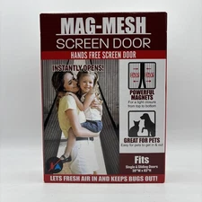 MAG-MESH Magnetic Screen Door Heavy Duty Strong Magnets & Mesh -Transparent