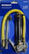 Kobalt Dual Foot Inflator and Gauge 120 PSI Max #498362 NEW 