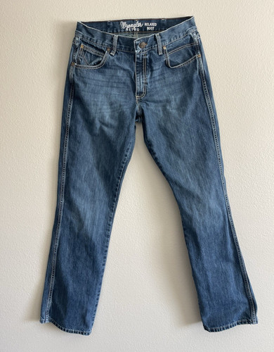 Wrangler Retro Men's Relaxed Fit Bootcut Jeans Blue Medium Wash Denim