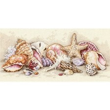 Dimensions Gold Petite Seashell Treasures Counted Cross Stitch Kit-8"X4" 18 Coun