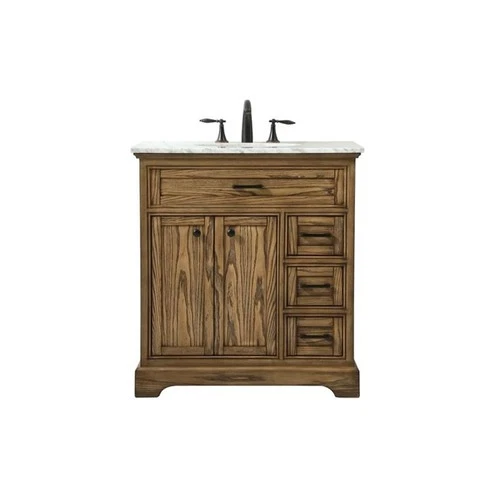 Elegant Decor Americana 32" Aluminum Alloy Single Bathroom Vanity in Driftwood - Picture 3 of 8