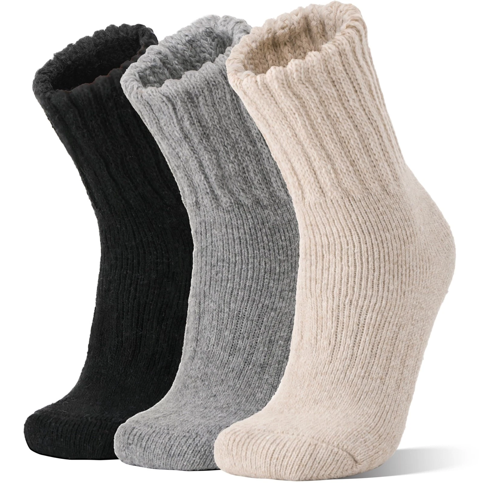 3 Pairs Merino Wool Boot Socks Thermal Winter Warm Thick Hiking Mens Womens