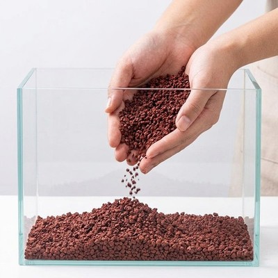 Rotes Vulkangestein Aquarium Beet, Aquariumkies für Pflanzen
