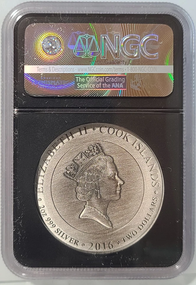 2016 Cook Islands ZEUS NGC MS70 2oz .999 Silver Gods of Olympus - 1,000 Minted - Image 2 of 3