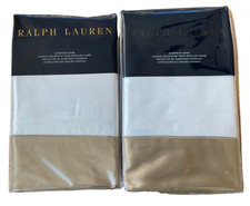 RALPH LAUREN 2 EURO Shams Langdon 624tc polished bronze MSRP 145 each NWT 