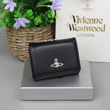 Vivienne Westwood Gamaguchi Trifold Wallet Black 11cm 9cm 3cm