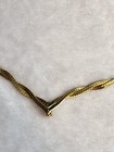 Gold Tone Woven Chain Necklace w/Diamond. 20' from clasp to clasp. 10'  — photo 5