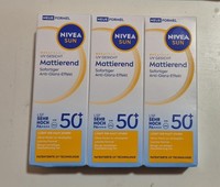 3Er Pack Nivea Sun Breathable Uv Gesicht Mattierend LSF50+, 3X 40Ml Neu
