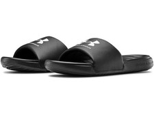 Under Armour 3023772 Women's UA Ansa Fix Slides, Black/White, Size 6