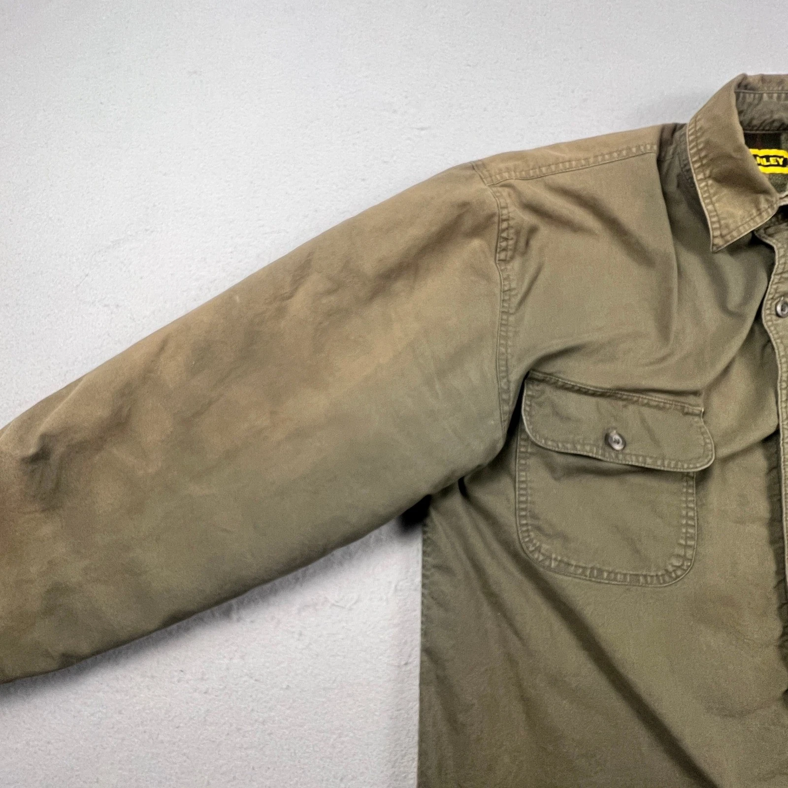 Stanley Canvas Shirt Jacket Mens M Brown Fleece Lined Insulated Workwear Shacket - product detail image 8